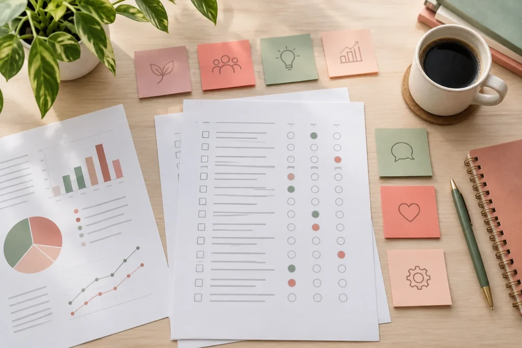 Survey responses organized for analysis